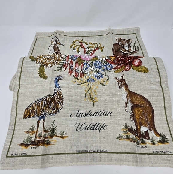 AUSTRALIA TRAVEL SOUVENIR LOT APRON DISH TOWEL MAP VINTAGE KITCHEN LINENS NEW - Picture 6 of 14